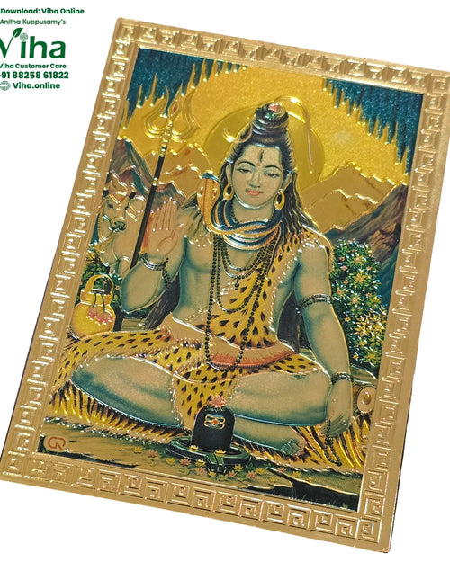 Magnetic Metal Shiva Photo with mountains behind