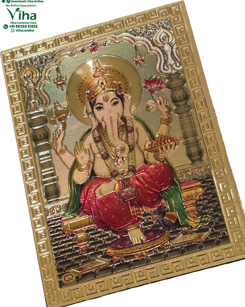 Magnetic Metal Ganesha Photo between two pillars