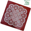 Rangoli Sticker - Kolam with white printed symmetrical geometric pattern