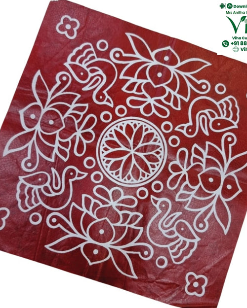 Rangoli Sticker - Kolam (floor art) with symmetrical pattern