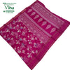 Cotton Silk Saree with Sequence, magenta with a floral pattern and diamond pattern border