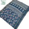 Cotton Silk Saree with Sequence with floral pattern and geometric border