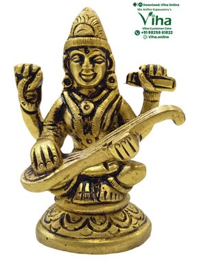 Saraswathi Statue Brass - 2.5