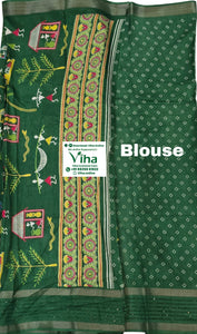 Cotton Silk Saree with Warli Design & Sequence