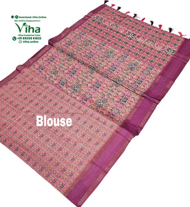 Fancy Cotton Silk Saree With Blouse