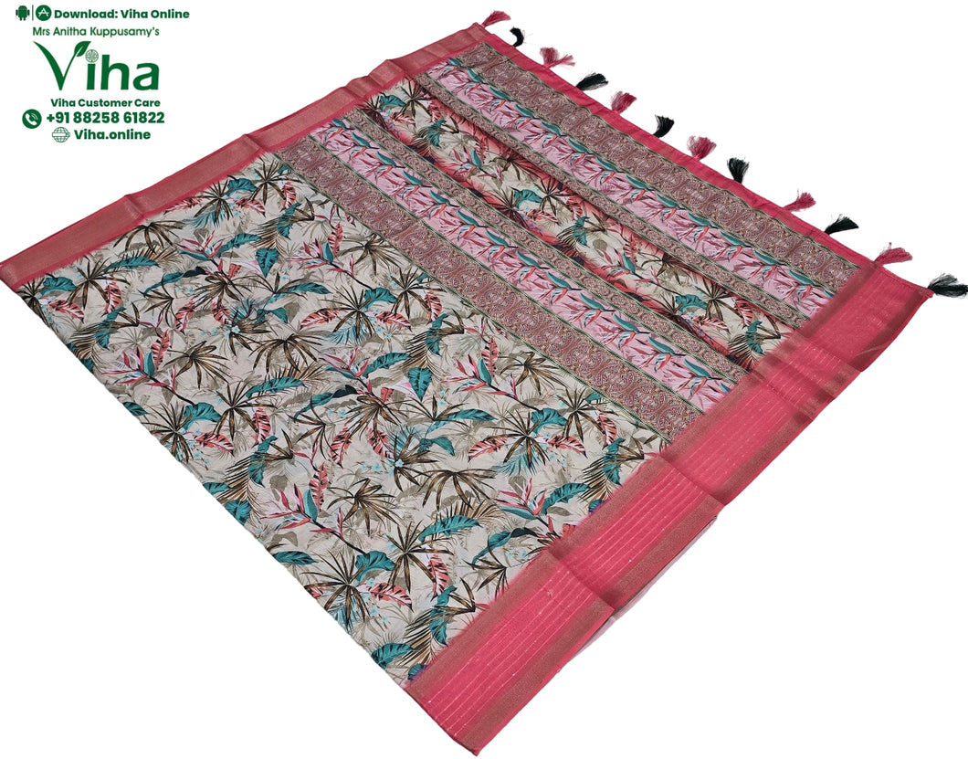 Fancy Cotton Silk Saree With Blouse