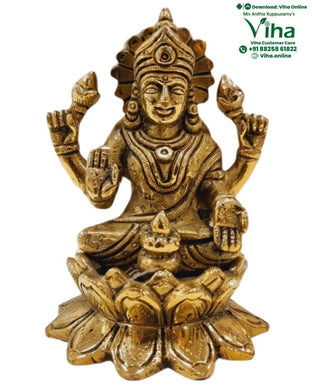 Mahalakshmi Statue with Kalash - Brass