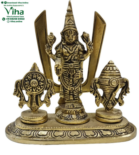 Sangu Chakra Perumal Statue - Brass