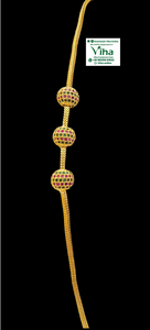 Red & Green Stones impon Mugappu Chain
