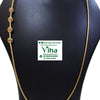 3 Colour Stone Impon Mugappu Chain, draped on a mannequin bust