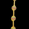 3 Colour Stone Impon Mugappu Chain, a gold-toned twisted chain featuring four round multi-colored beaded elements