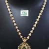 Impon Pendant Chain with heart-shaped links, a round pendant, and matching earrings