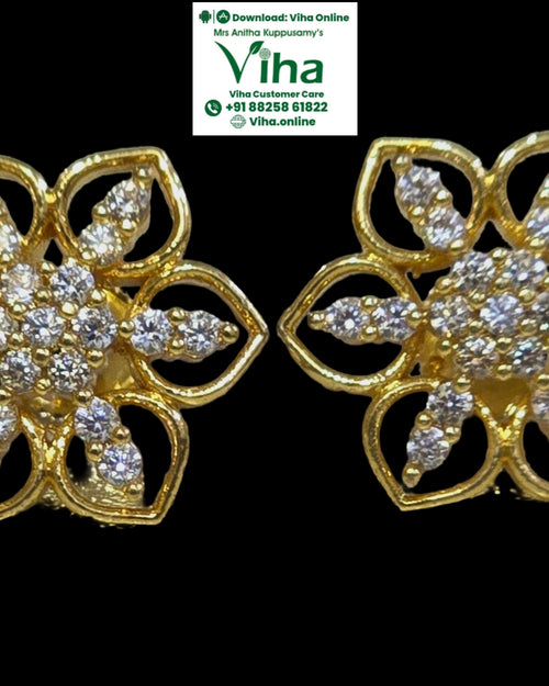 Impon Stud, six-petaled flower shape, flower shaped design with six open loops for petals