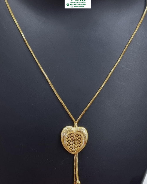 Impon Chain with Pendant, an elephant pendant set with red stones