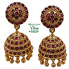 Impon Jhumka with a circular top and dangling dome shape