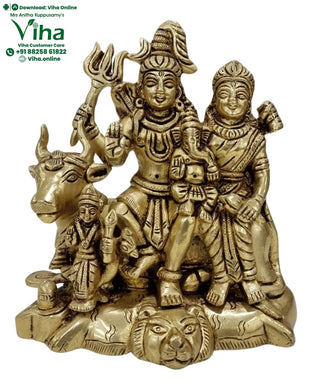 Lord Shiva Family Statue - Brass