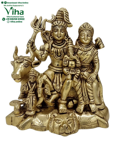 Shivan Family Statue - Brass
