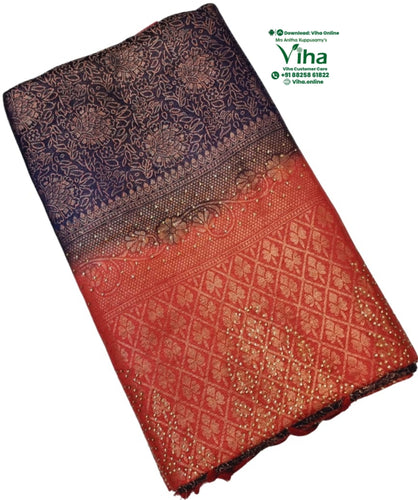 Soft Silk Saree with Stone Work