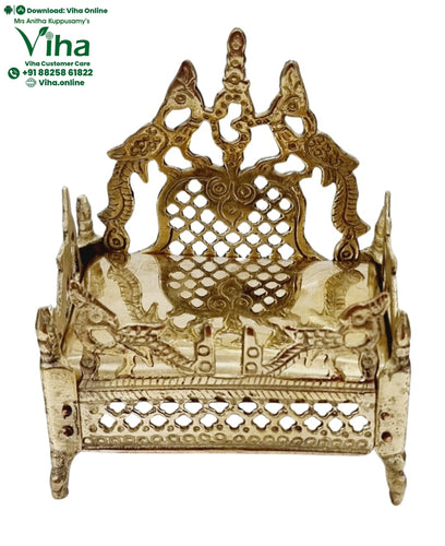 Pure Brass Singhasan for God - Small