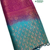 Soft Silk Saree with Stone Work, purple and blue with woven pattern and gradient colour transition