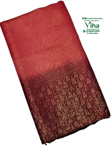 Soft Silk Saree with Stone Work