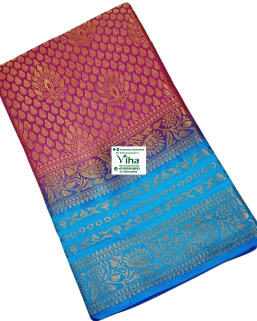 Soft Silk Saree With Blouse, folded rectangular cloth with intricate woven patterns