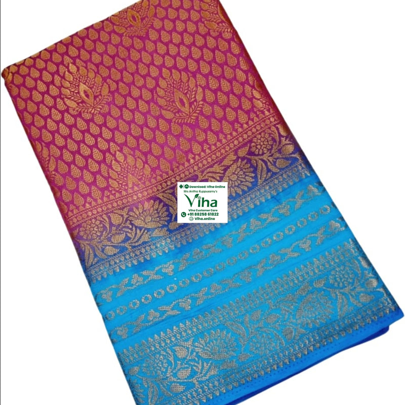 Soft Silk Saree With Blouse, folded rectangular cloth with intricate woven patterns