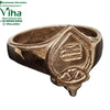 Impon Ring with Vel, a band topped by a pointed teardrop-shaped Vel (Lord Murugan's spear)