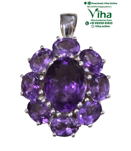 Amethyst Designer Pendant Silver