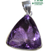 Amethyst Pendant Silver, a silver-toned pendant with a faceted, triangular purple stone and a looped bail at the top