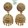Impon Stone Jhumka with embedded stones and domed lower pendant