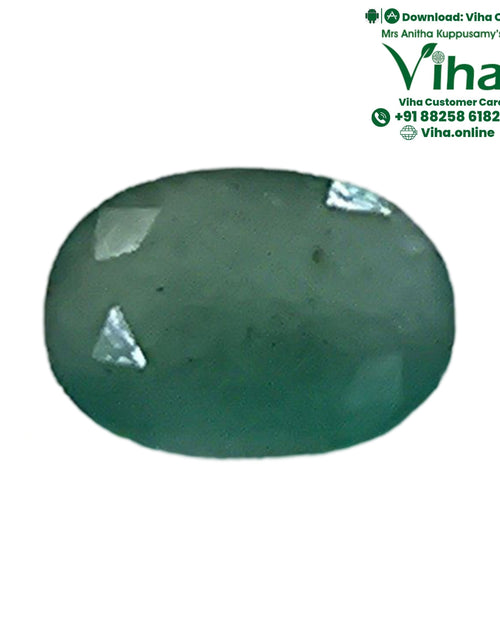 Emerald Stone Original with a dark green cabochon and rounded edges