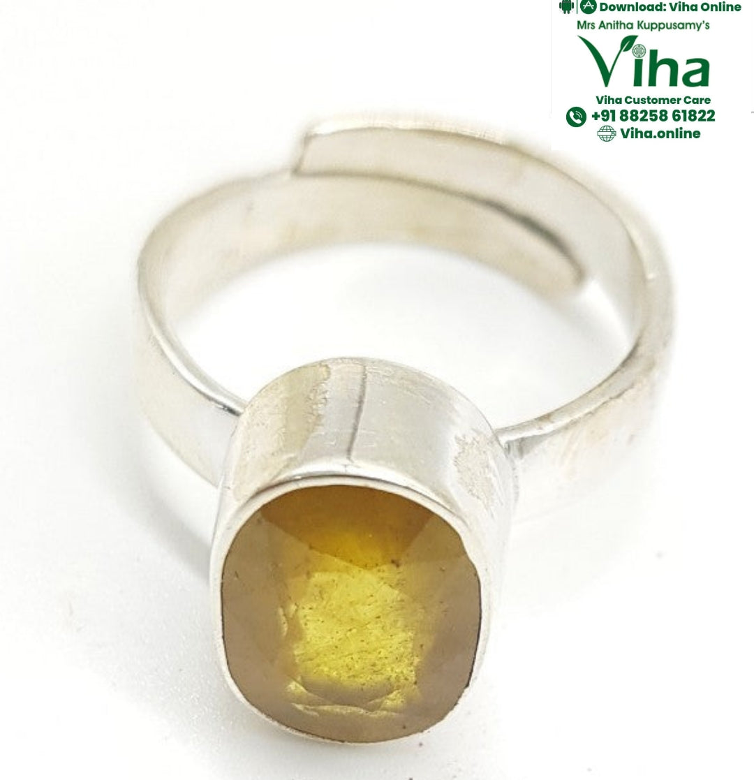 Yellow Sapphire Silver Ring – Viha Online