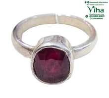 Oval, Rectangle, Square Cut Silver Ruby Ring Adjustable