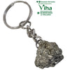 Pyrite Keychain with split metal ring and rough mineral chunk