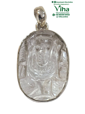 Sphatik Ganesh Pendant Silver - Original