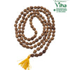 4 Face Rudraksh Mala - 108 + 1 Beads, with a yellow tassel