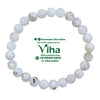 Rainbow Moonstone Bracelet, round pale white and grey beads arranged in a circle