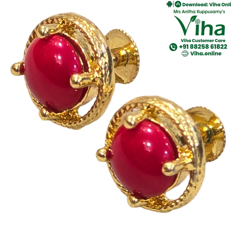 Impon Stud with a central red stone