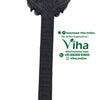 Karungali Sastra Bandham Vel, a black staff with matte finish featuring an ornate leaf-shaped top and tiered circular base, engraved with symbols