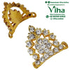 Crown For God & Goddess, two gold-toned metal ornaments with clear stones, one encrusted and one plain