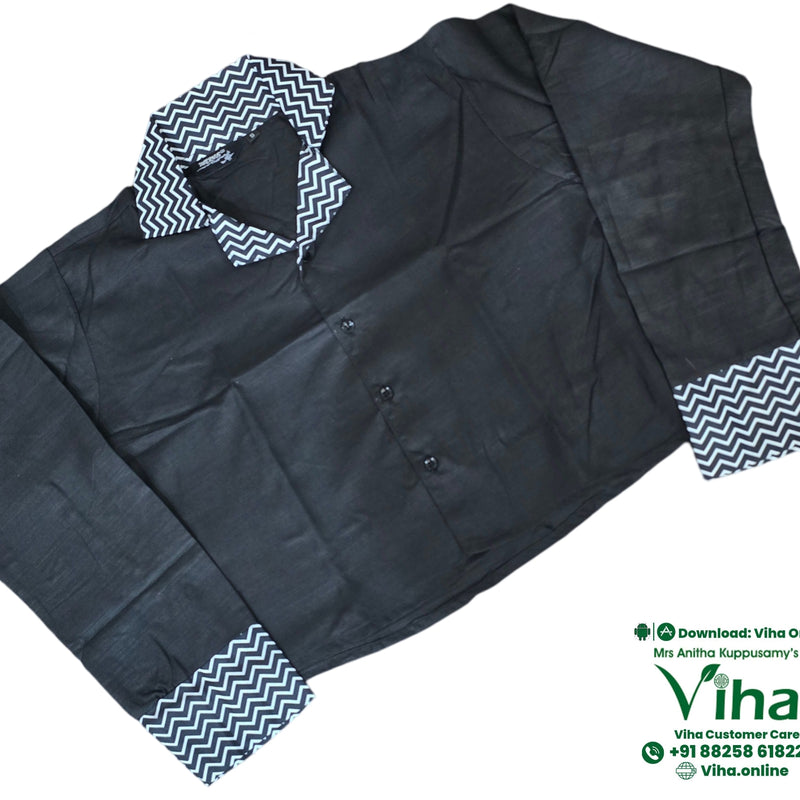 Women Shirt with notch lapel collar