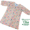 Women Shirt / Size - S, a long-sleeved V-neck tunic featuring a multicolored floral and leaf print over a white base