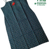 Women Long Top / Size - 3XL, dark green with small reddish-orange and white patterns, thin shoulder straps
