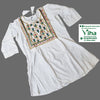 Women Shirt, white, embroidered floral pattern on chest