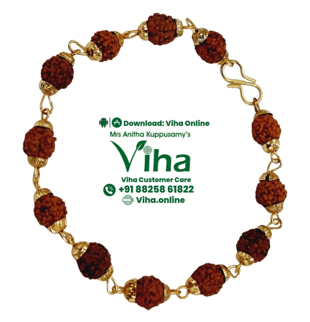 Rudraksh Bracelet with Brass Cappings