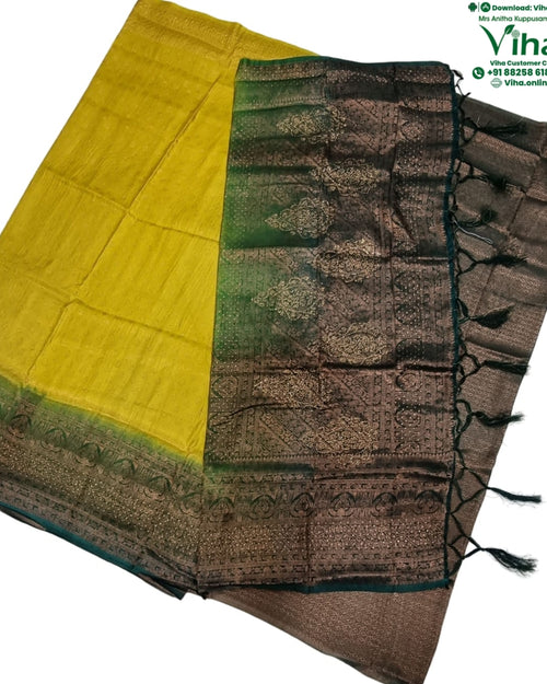 Soft Silk Saree With Blouse & With Stone Work, intricate woven patterns and ornate border