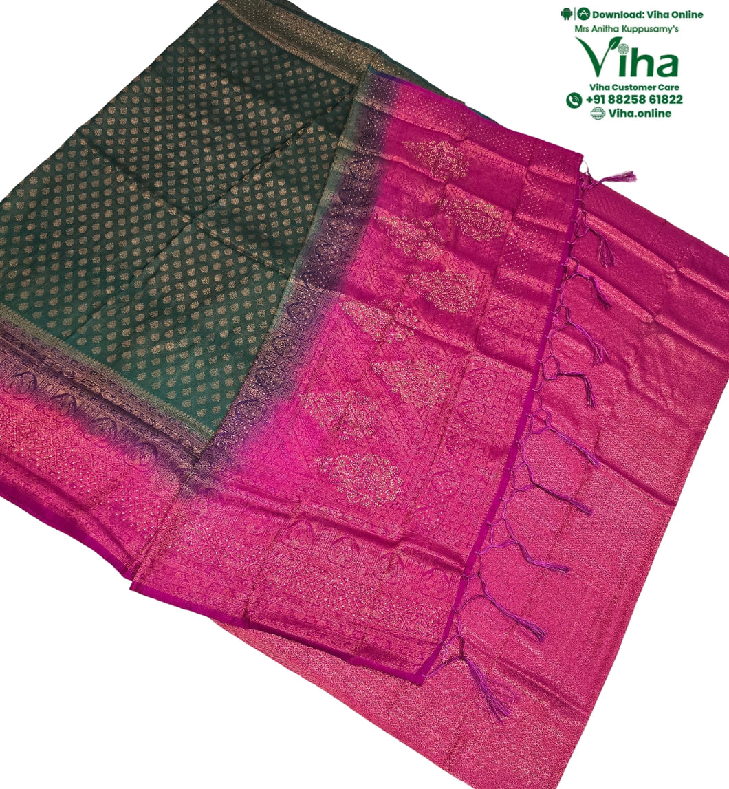 Soft Silk Saree With Blouse & With Stone Work