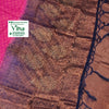 Soft Silk Saree With Blouse & With Stone Work, a pink fabric section, a wide copper-toned patterned border, and dark blue fringed edge threads