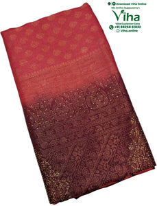 Soft Silk Saree With Blouse & With Stone Work